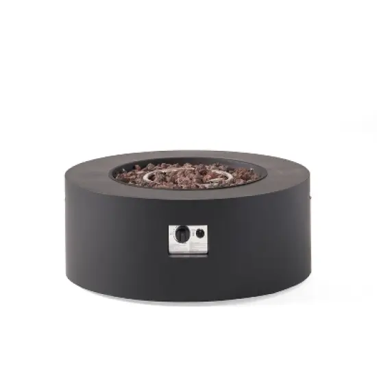 GDFStudio Jasmine Outdoor 40,000 BTU Circular Iron Fire Pit Table image {3}