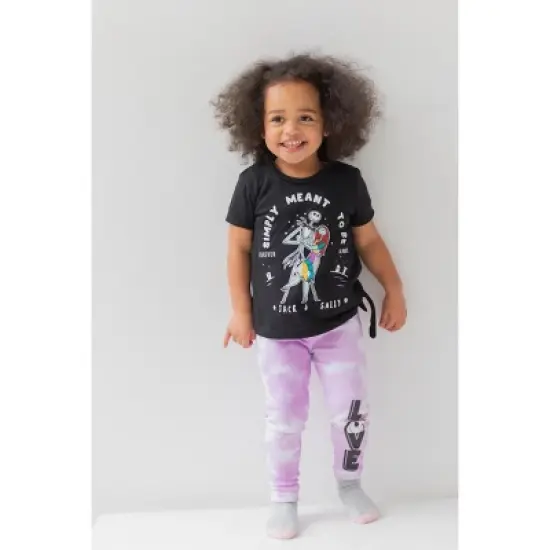 Disney Nightmare Before Christmas Sally Jack Skellington Girls T-Shirt and Leggings Outfit Set Toddler to Little Kid image {4}