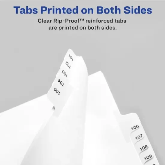 Avery Legal Exhibit Binder Dividers, Preprinted 76-100 Tab, Side Tabs, Unpunched Letter Size, 1 Set Collated, 4 Sets per Pack (01704) image {3}