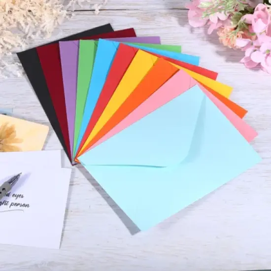 Unique Bargains Blank Paper Mini Vintage DIY Greeting Card Envelope 50 Pcs image {3}