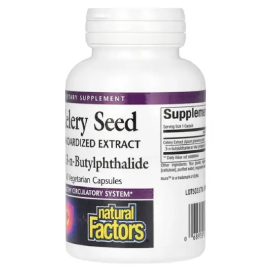 Celery Seed Extract by Natural Factors, Herbal Supplement for a Healthy Circulatory System, 60 Capsules image {2}