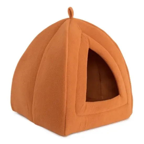 Pet Adobe Cozy Kitty Tent Igloo Plush Cat Bed - Brown image {2}