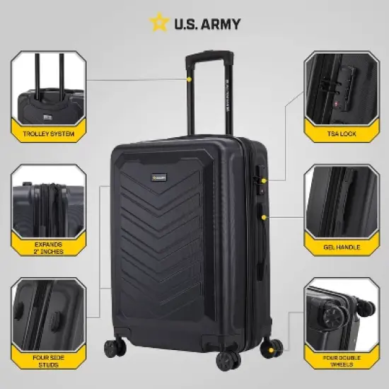 U.S. Army FOX PRO 24" Expandable Medium Checked Hardside Suitcase with TSA Lock image {2}