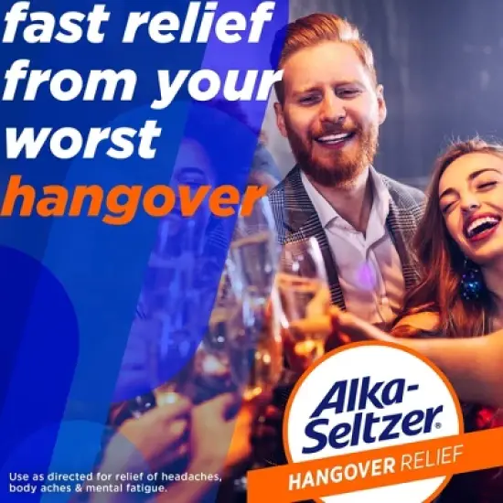 Alka-Seltzer Hangover Relief, Orange Fizz, Effervescent Tabs 20Ct image {3}