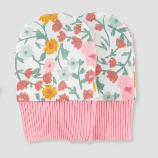 Carter's Just One You&reg; Baby Girls' 6pk Hat and Mitten Set - Pink/Off-White image {1}