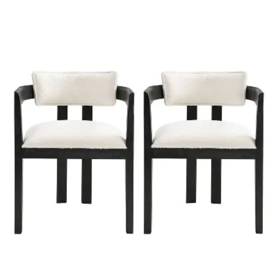 Christopher Knight Home Clarissa Rustic Upholstered Rubberwood Dining Chairs (Set of 2) image {1}