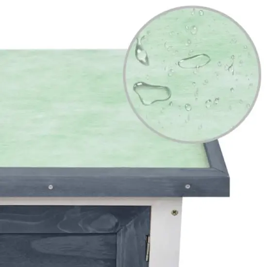 vidaXL Rabbit Hutch Grey Solid pine wood 35.4 x 17.7 x 25.6 in image {5}