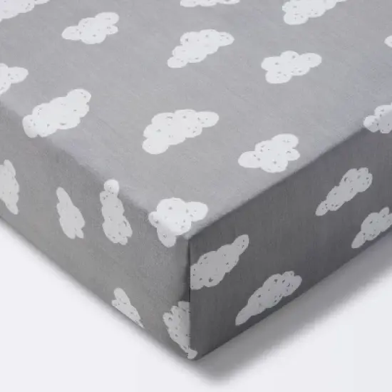 Crib Fitted Sheet Clouds - Cloud Island&trade; Gray image {5}