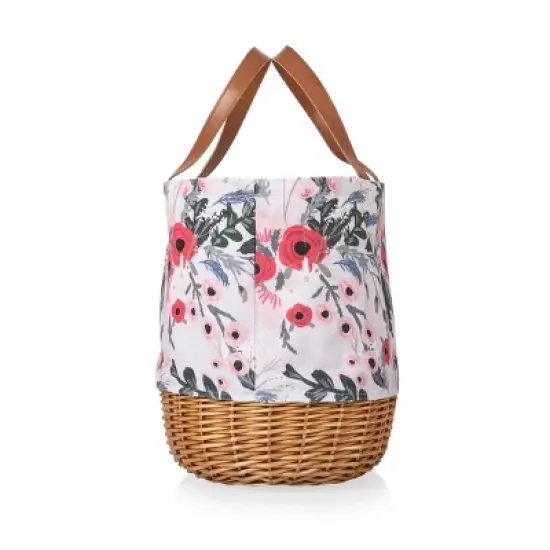 Picnic Time Promenade Floral Pattern Picnic Basket: Wicker & Canvas, Botanical Design, Disney's The Little Mermaid image {2}