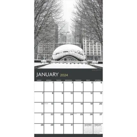 TF Publishing 2024 Wall Calendar 12"x12" Chicago image {1}