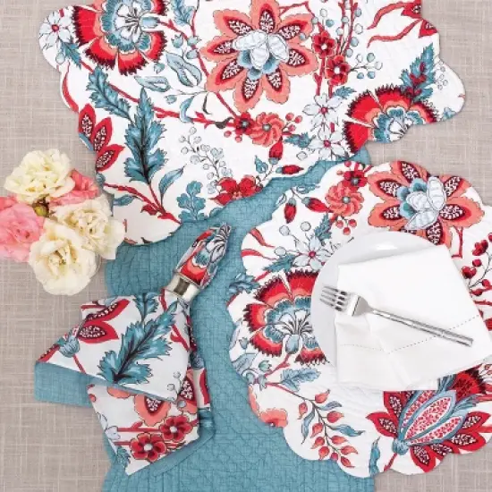 C&F Home Adrienne Floral Cotton Reversible Cloth Napkin Set of 6 image {1}
