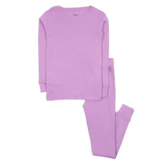 Leveret Kids Two Piece Long Sleeve Cotton Solid Classic Color Pajamas image {13}