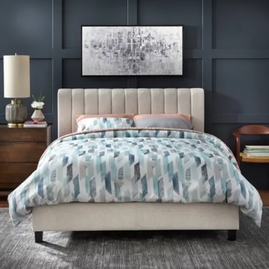 Queen Teagan Channel Upholstered Bed - Lifestorey image {3}