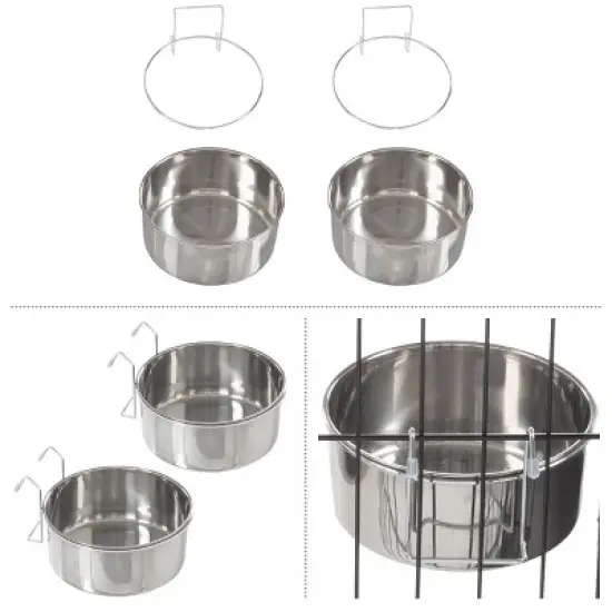 Pet Adobe Stainless-Steel Hanging Dog Bowl Set image {6}