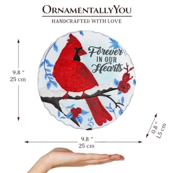 Forever in our Hearts Cardinal Stepping Stone, 9.5" Winter Garden Decorative Resin Figurine| OrnamentallyYou image {2}