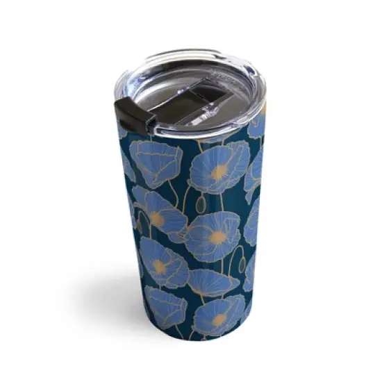 Emanuela Carratoni Moody Blue Garden 20 oz Stainless Steel Travel Mug - Deny Designs image {3}