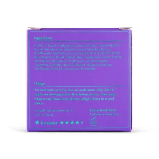 Wild Cosmetics Cream Deodorant - Coconut & Vanilla - Aluminum-Free image {4}