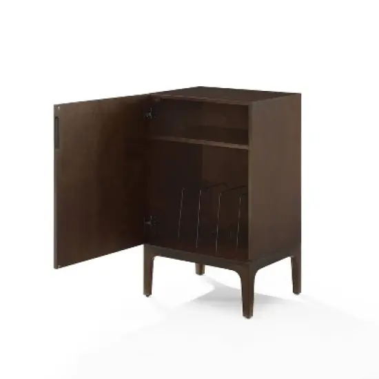 Asher Record Storage Stand Dark Brown - Crosley image {6}