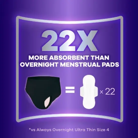 Always Discreet Night Black Women's Incontinence Underwear - Maximum - XL - 14ct image {3}