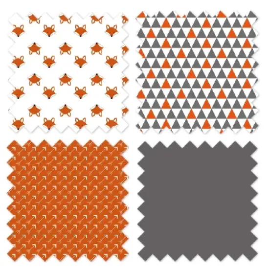 Bacati - Playful Fox Orange Gray 3 pc Crib Bedding Set image {6}