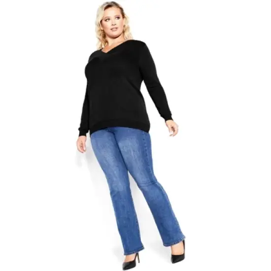 Women's Plus Size Sweet Love Sweater - black | CITY CHIC image {6}