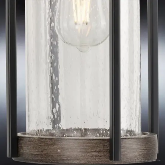 Urban Ambiance Luxury Farmhouse Outdoor Wall Sconce 14.5''H x 7.375''W,  Midnight Black Finish,  Newark Collection, UHP1351 image {5}