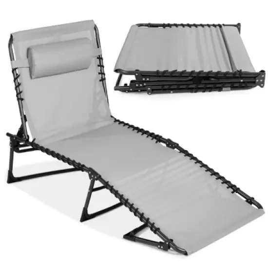 Best Choice Products Patio Chaise Lounge Chair, Outdoor Portable Adjustable Pool Recliner w/ Pillow image {12}