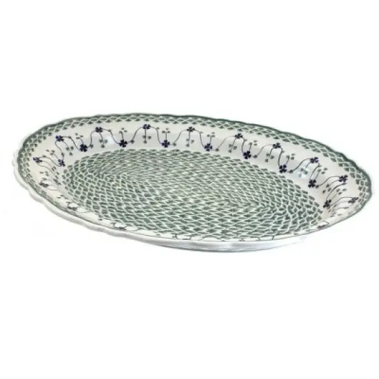 Blue Rose Polish Pottery P165 Manufaktura Large Oval Serving Platter image {4}