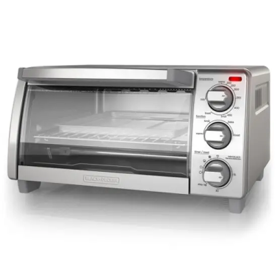 BLACK+DECKER 4-Slice Toaster Oven, TO1745SSG, Even Toast, 4 Cooking Functions Bake, Broil, Toast and Keep Warm, Removable Crumb Tray, Timer image {8}