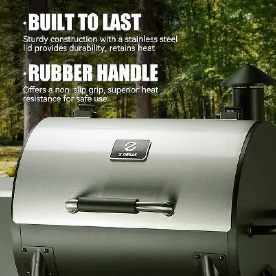 ZPG-550A2E Wood Pellet Grill BBQ Smoker Digital Control - Silver - Z Grills: Electric, 585 sq in Cooking Area image {3}