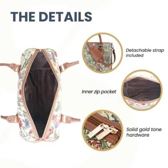 Signare USA William Morris Golden Lily Green Travel Bag image {3}