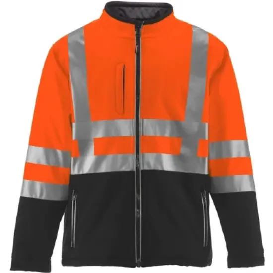 RefrigiWear Mens High Visibility Insulated Softshell Jacket with Reflective Tape image {7}