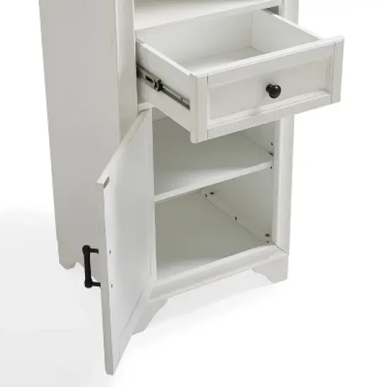 3pc Tara Entryway Set - Hall Tree and 2 Linen Cabinets Distressed White - Crosley image {12}