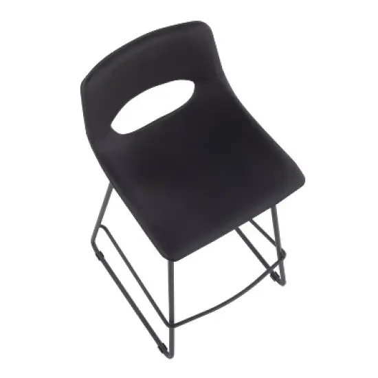 Set of 2 Robbi Steel/Faux Leather Counter Height Barstools - LumiSource image {6}