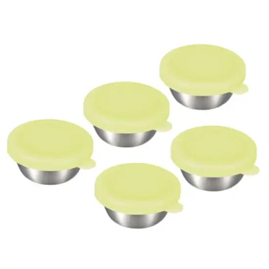Unique Bargains Stainless Steel Condiment Container with Leakproof Silicone Lids 5 Pcs image {7}
