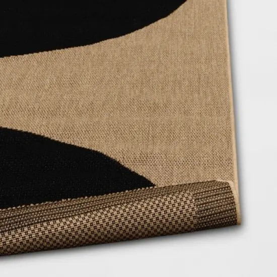 9'2"x12' Grace Half Circle Rectangular Woven Indoor Outdoor Area Rug Black - Project 62&trade; image {3}