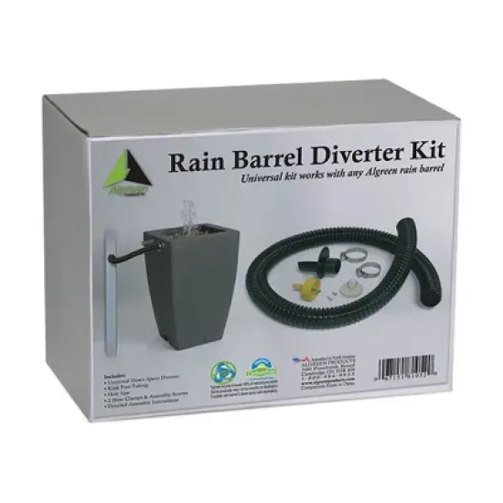 Algreen Gutter Downspout Diverter Kit + 80 Gallon Rain Water Collection Barrel image {3}