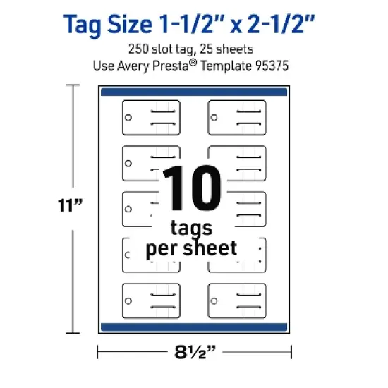 Avery Rounded Slot Tags, 1-1/2" x 2-1/2", Glossy White, 250 Total image {4}