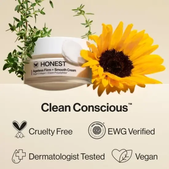 Honest Beauty Ageless Firm and Smooth Cream with Vegan Collagen and Hyaluronic Acid - 1.7 fl oz image {10}