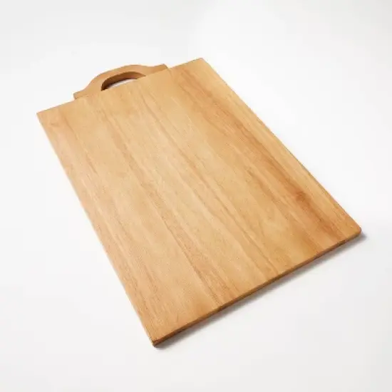 Large Handled Serving Board Brown - Threshold&trade; designed with Studio McGee: Rubberwood Charcuterie Tray, 22" Rectangle image {3}