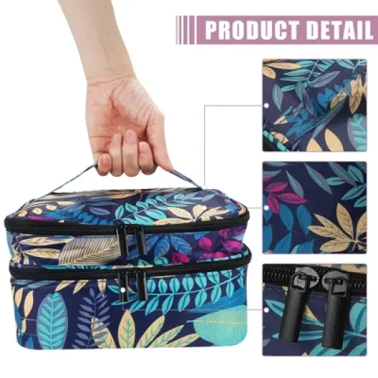 Unique Bargains Nail Storage Bag Gel Polish 30 Bottles Double-layer Organizer Case Multicolor image {3}
