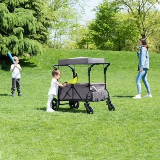 Jeep Wrangler Stroller Wagon with Included Car Seat Adapter by Delta Children - Gray image {3}