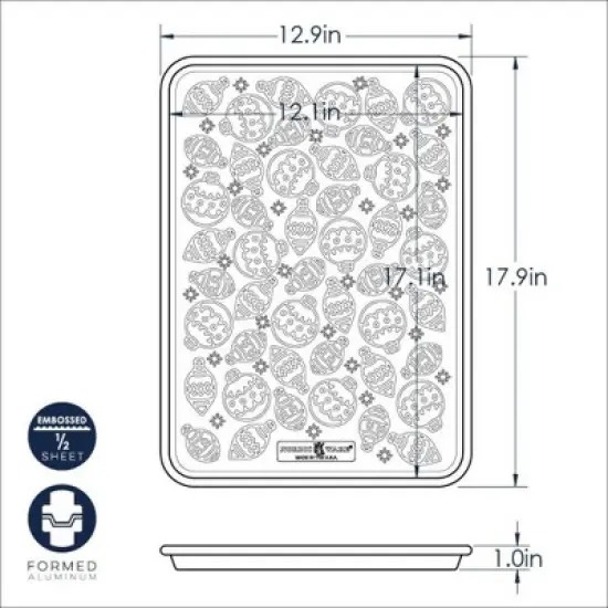Nordic Ware Embossed Naturals&reg; Ornament Pattern Half Sheet Pan image {3}