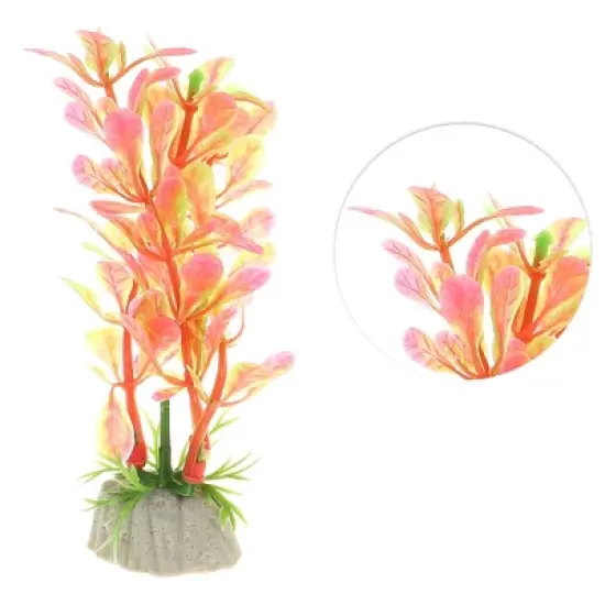 Unique Bargains Aquarium Plastic Plants for Fish Tank Landscape Decoration 4.72" 2 Pcs image {2}
