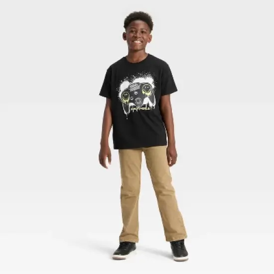 Boys' SmileyWorld Gaming Front and Back Short Sleeve Graphic T-Shirt - Black image {3}