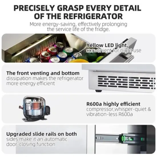 24 inch Undercounter Refrigerators with Weatherproof Full Stainless Steel Body image {5}