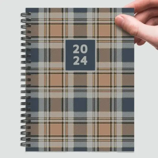 TF Publishing 2024 Weekly/Monthly Planner 8"x6.5" Neutral Plaid image {7}