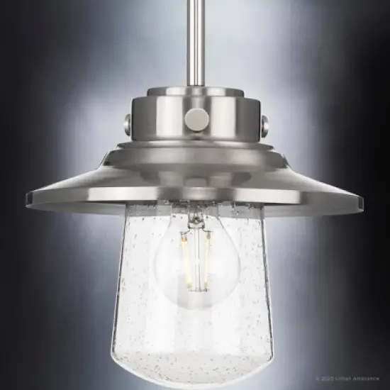 Urban Ambiance Luxury Coastal Outdoor Pendant 8''H x 9''W,  Stainless Steel Finish,  Santa-Ana Collection, UHP1324 image {3}