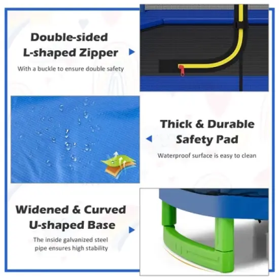 Costway 7FT Kids Trampoline Outdoor Indoor Recreational Bounce Jumper ASTM Approved image {4}