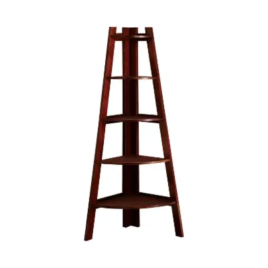 63.25" Lynch 5 Shelf Corner Bookcase - HOMES: Inside + Out image {4}